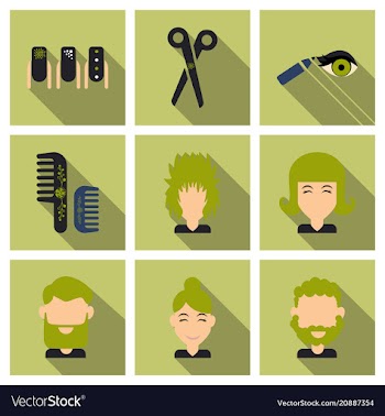 Graphic setisolated icons in flat contour thin vector image