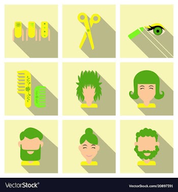 Graphic setisolated icons in flat contour thin vector image