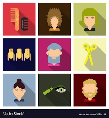 Graphic setisolated icons in flat contour thin vector image