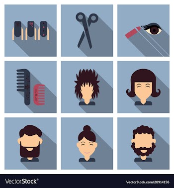 Graphic setisolated icons in flat contour thin vector image
