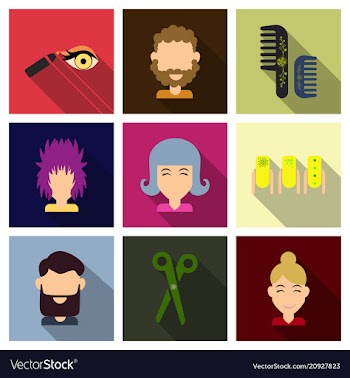 Graphic setisolated icons in flat contour thin vector image