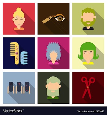 Graphic setisolated icons in flat contour thin vector image