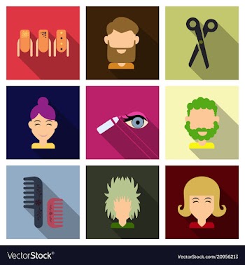 Graphic setisolated icons in flat contour thin vector image