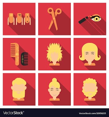 Graphic setisolated icons in flat contour thin vector image