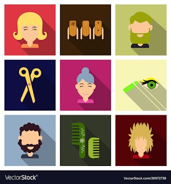 Graphic setisolated icons in flat contour thin vector image