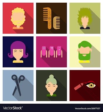 Graphic setisolated icons in flat contour thin vector image