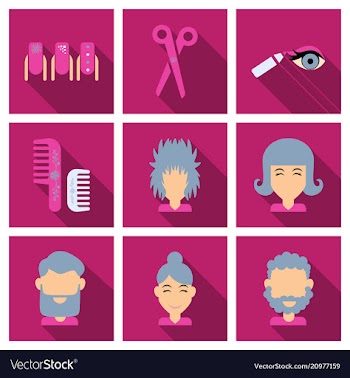 Graphic setisolated icons in flat contour thin vector image