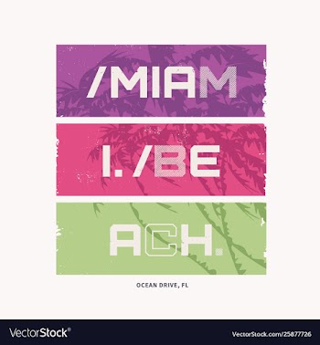  					Graphic t-shirt design on topic miami beach vector&nbsp;image														