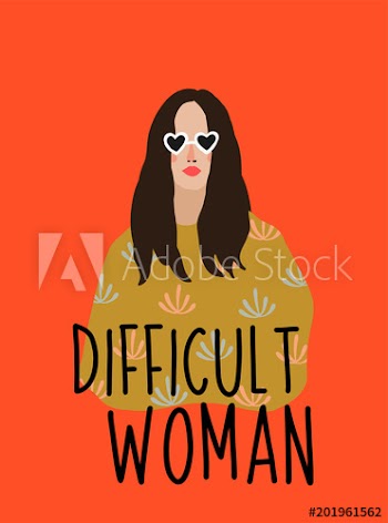 Graphic tee typography slogan difficult woman for t-shirt printing and embroidery
