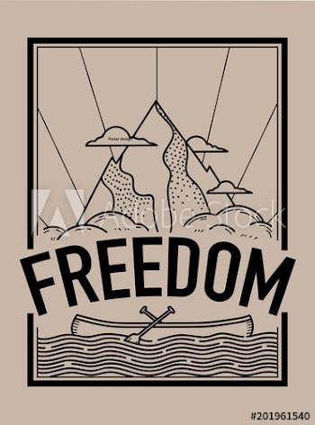 Graphic tee typography slogan freedom for t-shirt printing and embroidery