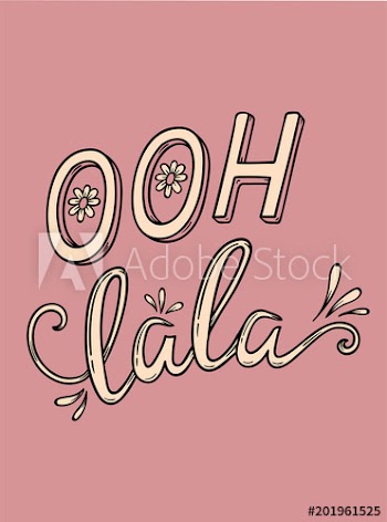 Graphic tee typography slogan ooh-la-la in french for t-shirt printing and embroidery