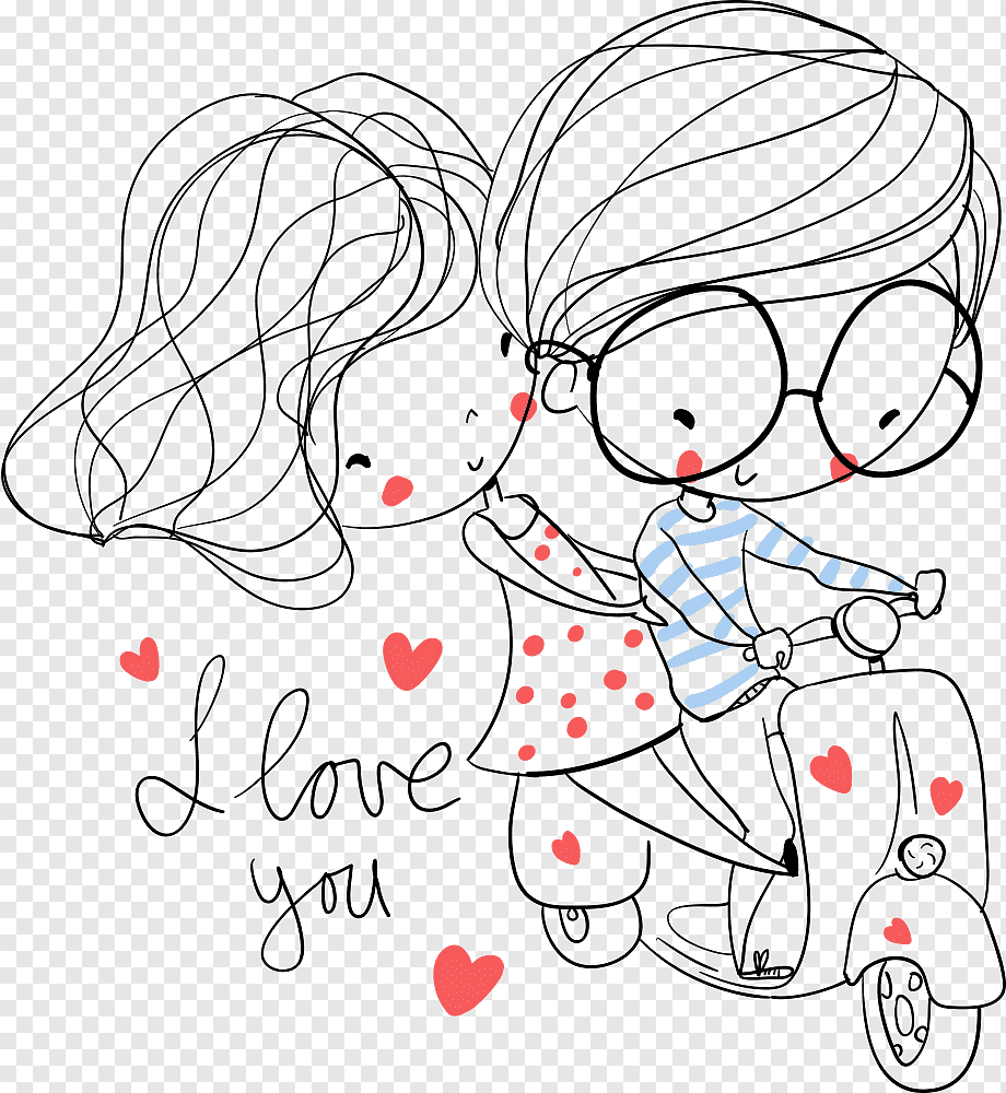 graphy illustration, Girl cycling, couple sketch illustration, love, angle, white png
