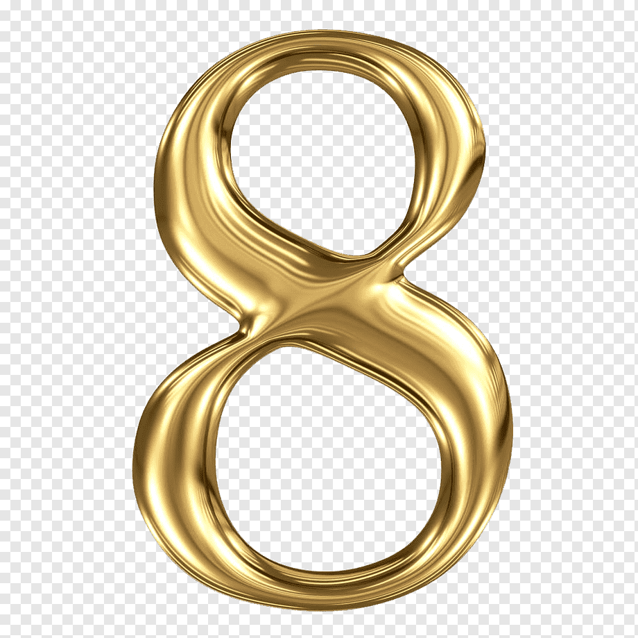 graphy Illustration, Gold three-dimensional figure 8, 3D Computer Graphics, image File Formats, gold Coin png