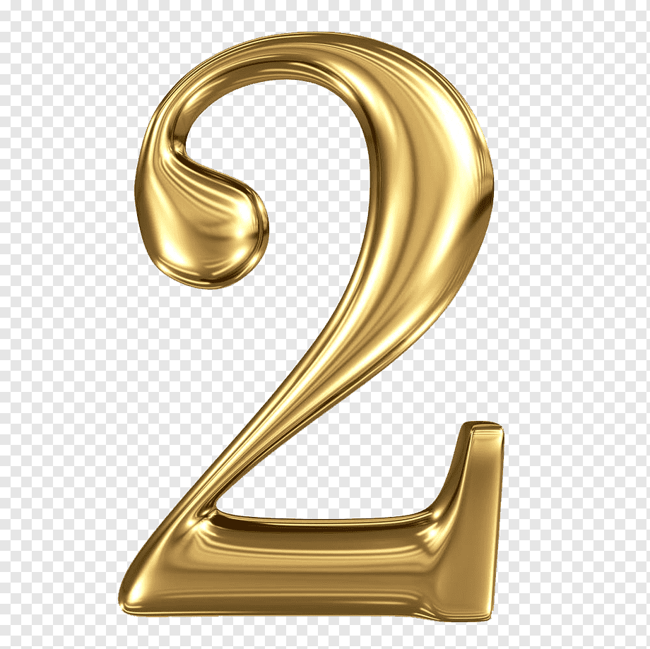 graphy Number illustration, Golden Stereo 2, 3D Computer Graphics, gold, material png