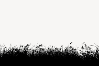 Grass bush silhouette border, nature | Free PSD - rawpixel