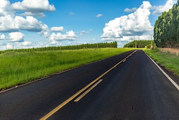 Grass field Next to Asphalt Road