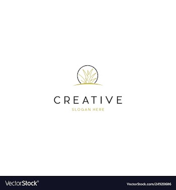 Grass in circle creative business logo design vector image