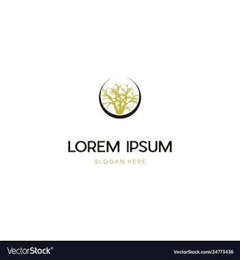 Grass in circle creative ecology logo vector image