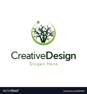 Grass plant globe naturally creative logo vector image