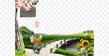 Grass river bridge natural scenery background 