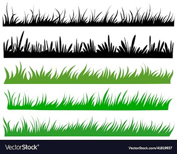 grass silhouette set banner