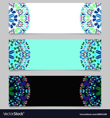 Gravel mandala banner template set - colorful vector image
