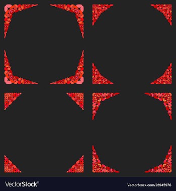 Gravel mosaic page corner design set - design vector image