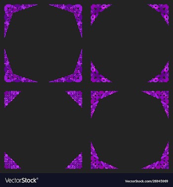 Gravel mosaic page corner design set vector image