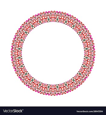 Gravel mosaic wreath - round circular abstract vector image