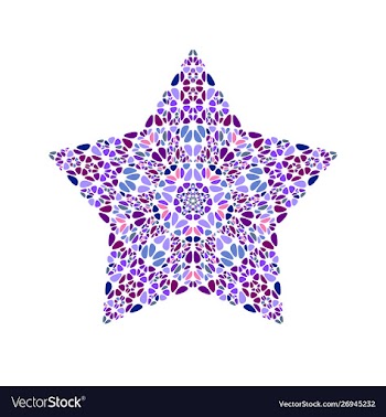 Gravel star polygon - colorful geometrical vector image