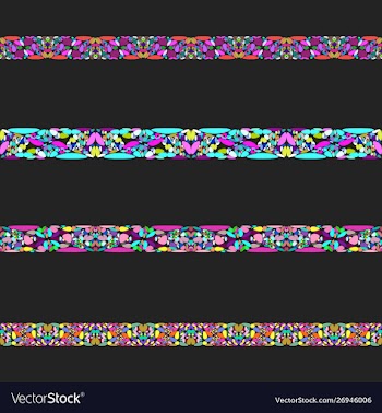 Gravel stone mosaic divider line set vector image