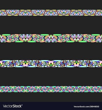 Gravel stone mosaic divider line set vector image