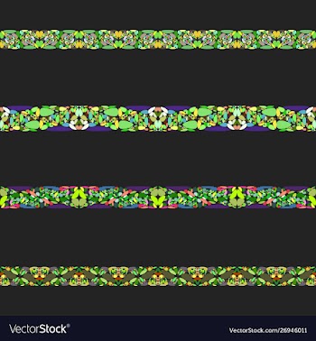 Gravel stone mosaic divider line set vector image