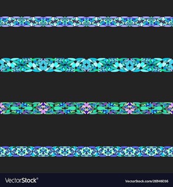 Gravel stone mosaic separator line set vector image