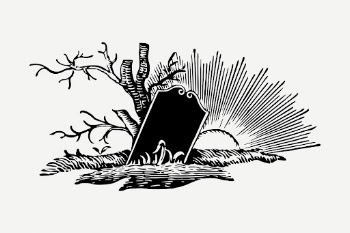 Gravestone drawing, vintage Halloween illustration | Free PSD - rawpixel