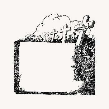 Graveyard frame drawing, vintage illustration | Free Vector Illustration - rawpixel