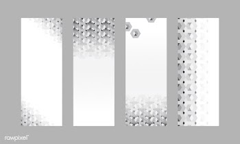 Gray 3D hexagonal pattern background set | Free stock vector - 592076