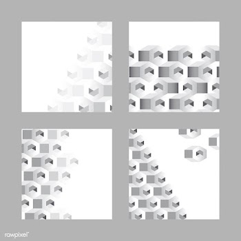 Gray 3D hexagonal pattern background set | Free stock vector - 592094