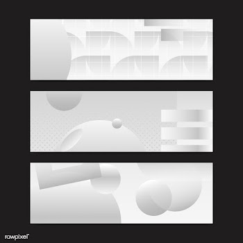 Gray abstract banner set | Free stock vector - 581697