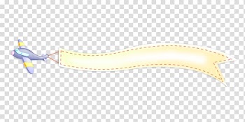 Gray airplane with note illustration, Yellow Jaw Font, Airplane banner Ornament transparent background PNG clipart