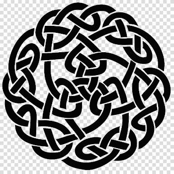 Gray and black abstract decor, Circle Celtic Knot transparent background PNG clipart