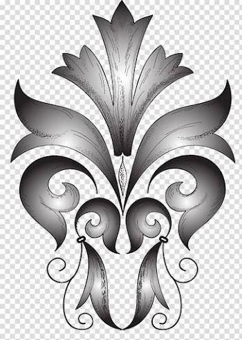 Gray and black floral abstract art transparent background PNG clipart