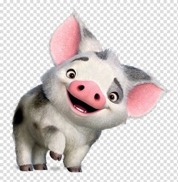 Gray and black piglet, Hei Hei the Rooster Animation Film Moana Island Life, Animation transparent background PNG clipart