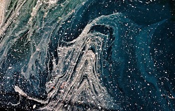 gray and blue abstract painting