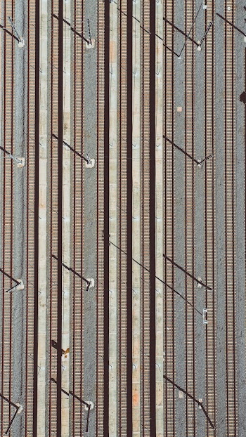 Gray and Brown Train Rails