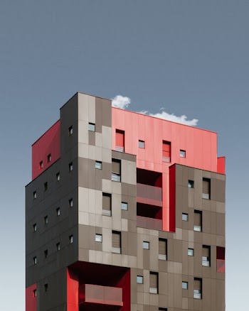 gray and pink concrete building