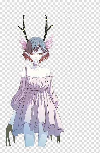 Gray and pink haired woman anime character transparent background PNG clipart