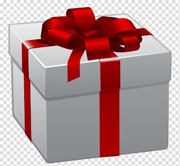 Gray and red gift box illustration, Christmas gift , White Present Box with Red Bow transparent background PNG clipart