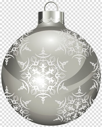 Gray and white bauble illustration, Christmas ornament White Christmas , Silver Christmas Ball transparent background PNG clipart
