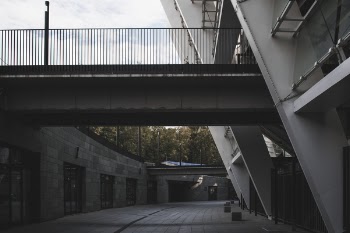 Gray and White Concrete Building